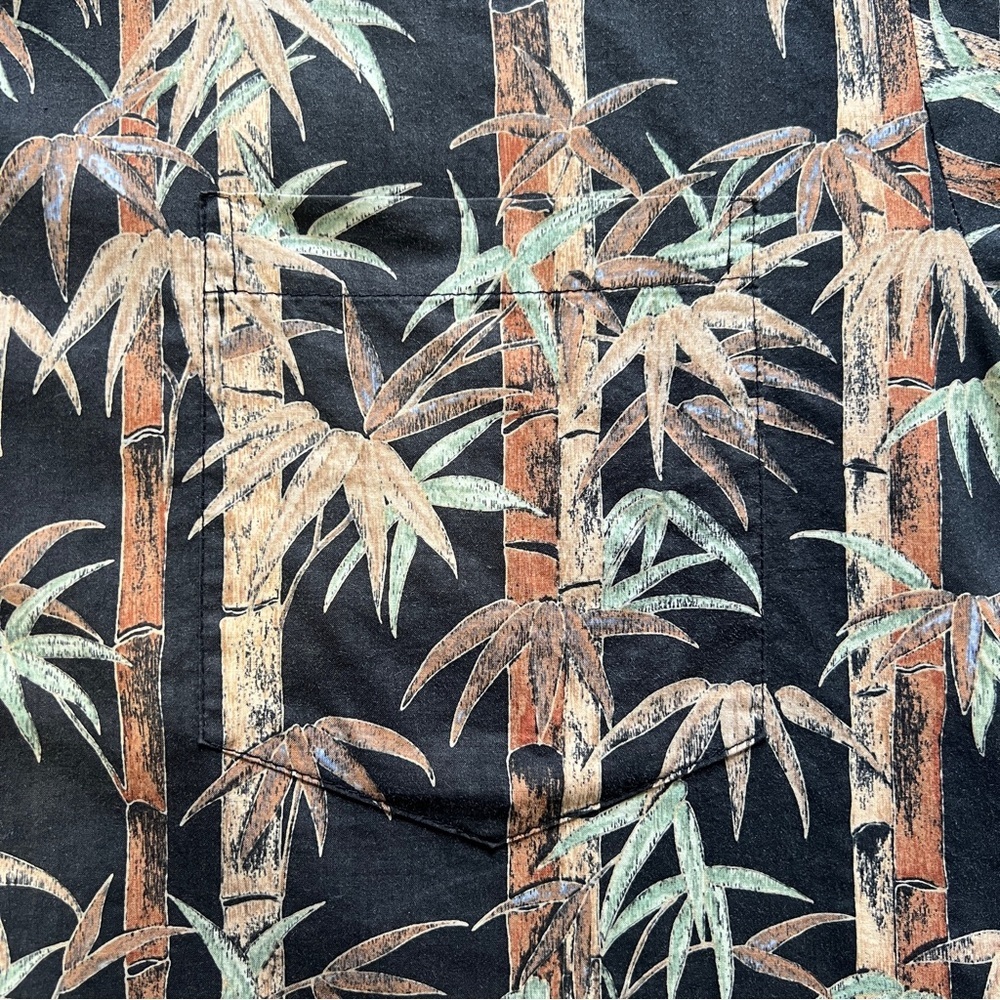 Vintage Tori Richard Short Sleeve Button Down Shirt Men's Large Bamboo Print - Picture 5 of 10